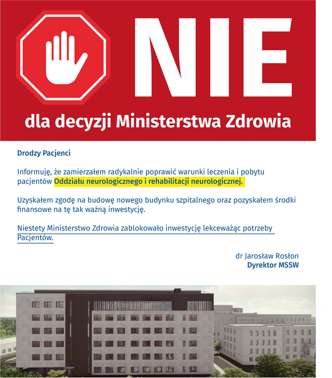 nie dla decyzji Ministerstwa Zdrowia