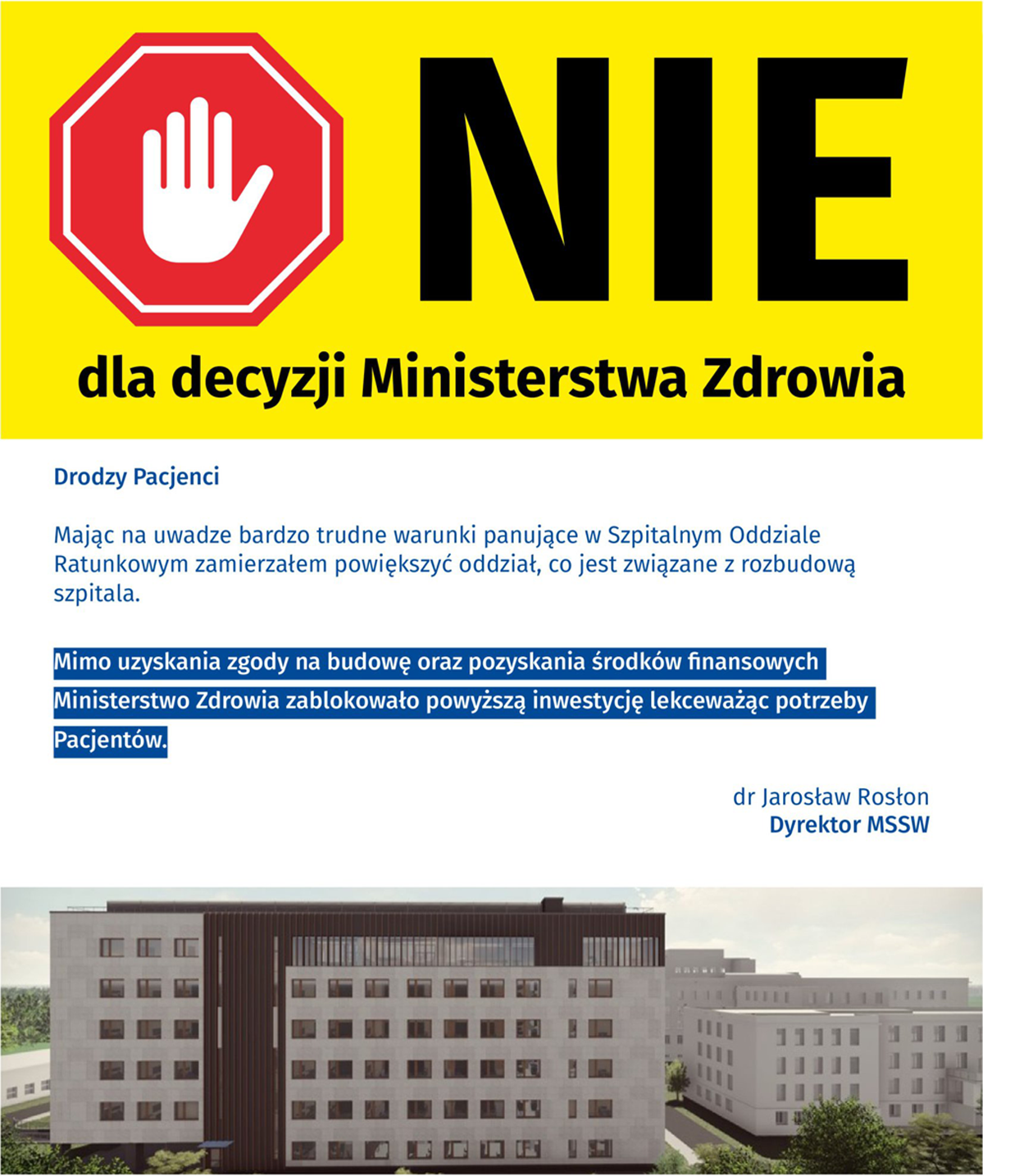 nie dla decyzji Ministerstwa Zdrowia